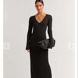 DISSH Reign Black Sleeved Knit Midi/Maxi Dress Size XL - NEW WITH TAGS NWT